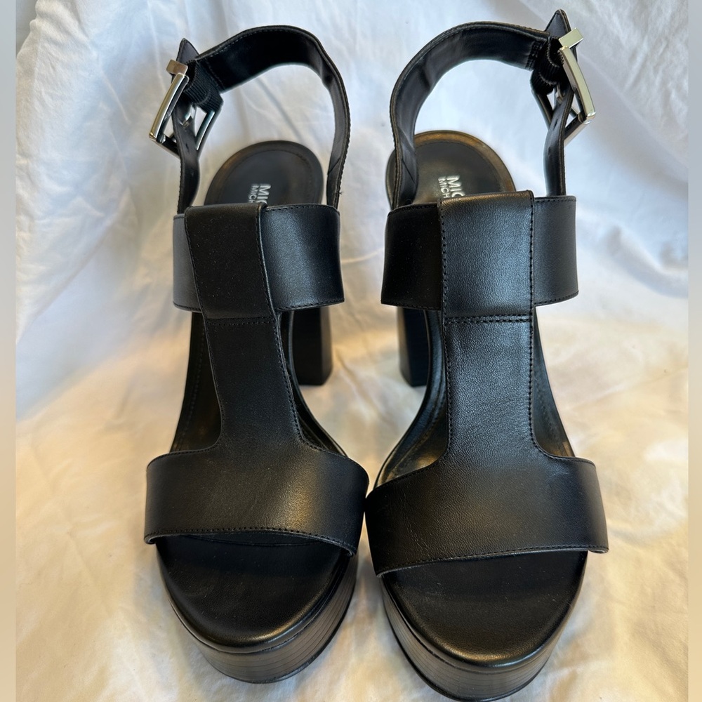 Michael Kors Black Leather Women's Platform Heels